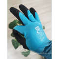 Water repellent micro foam latex crinkle working glove for construction